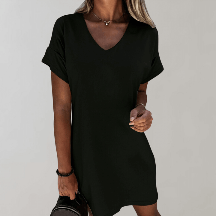 Women's Casual Mini Dress - Short Sleeve