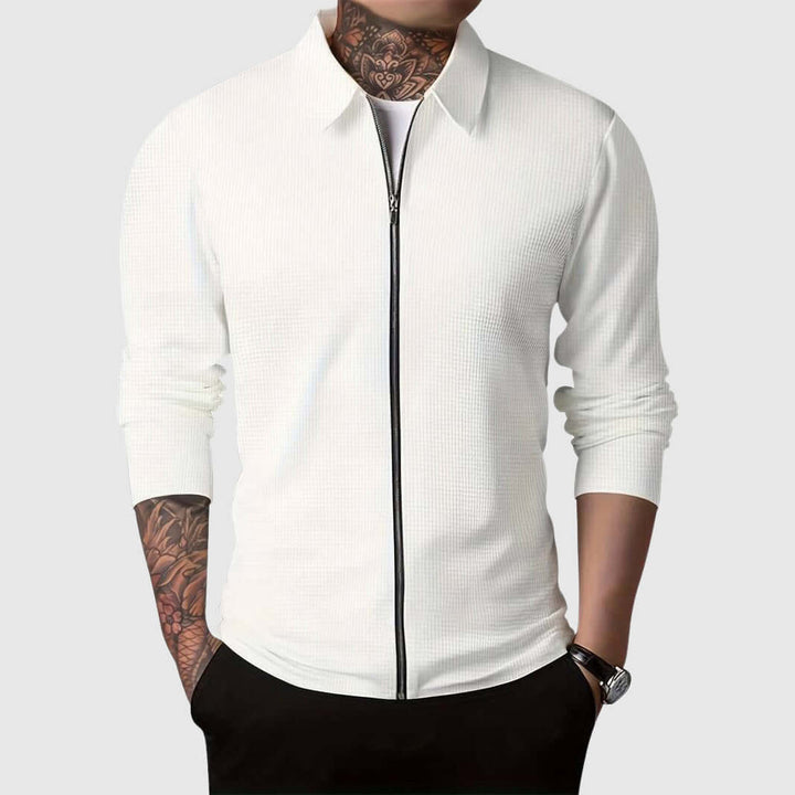 Men's Waffle Knit Zip-Up Jacket