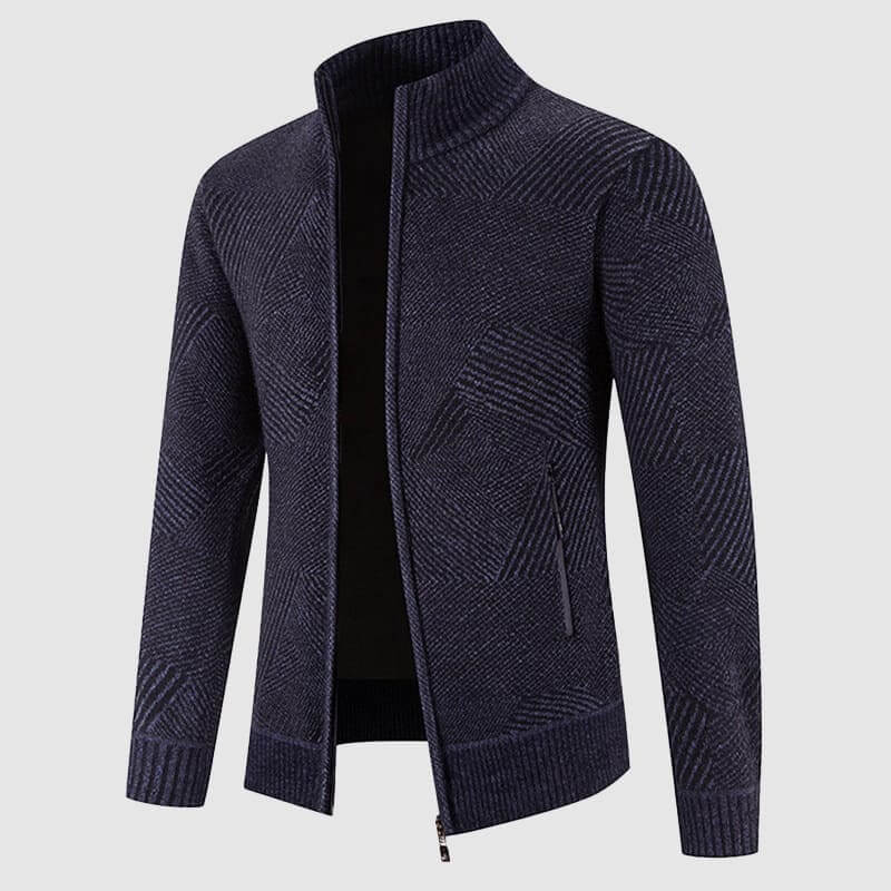 Men's Geometric Knitted Cardigan Jacket