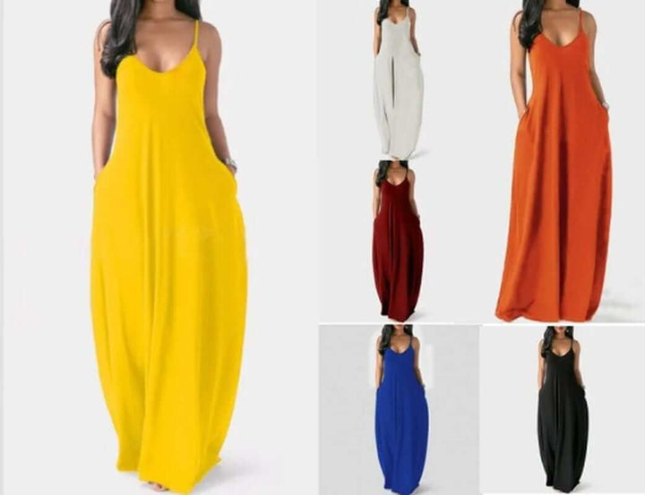 Elegant Sleeveless Pocket Dress