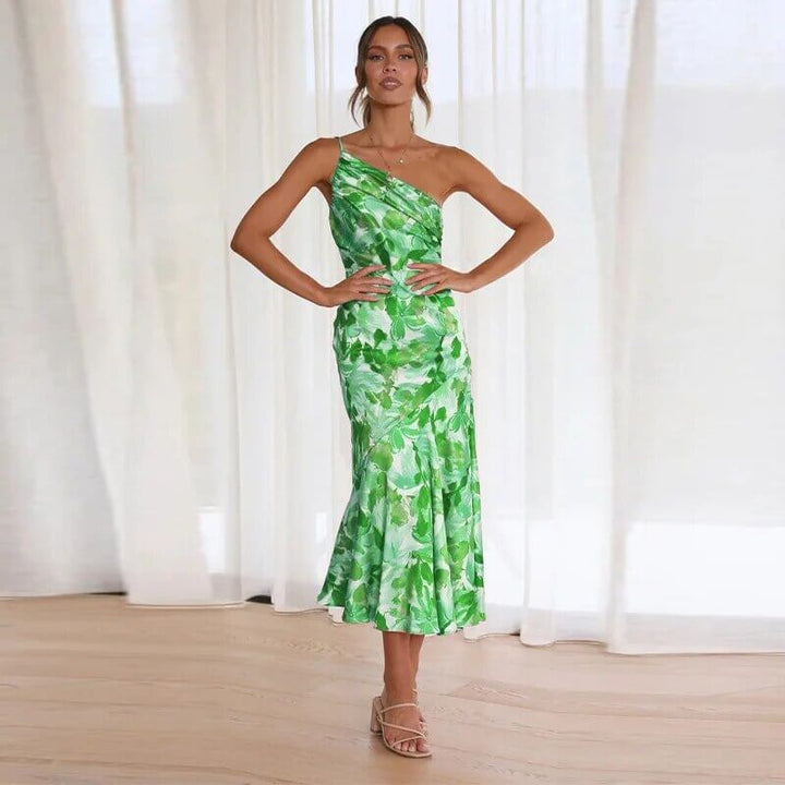 Elegant One-Shoulder Midi Dress