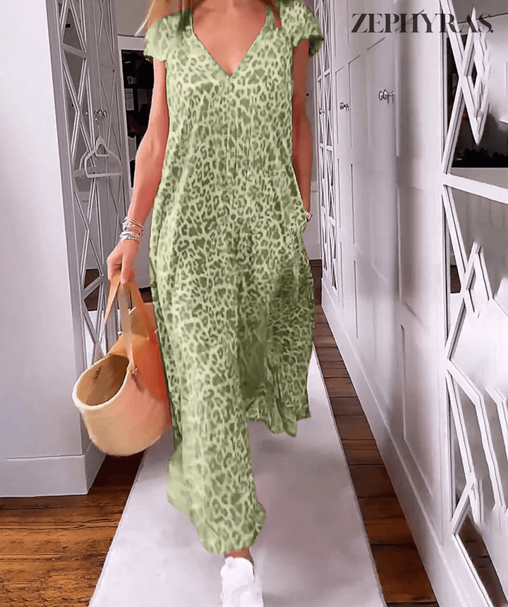 Summer V-Neck Printed Dress
