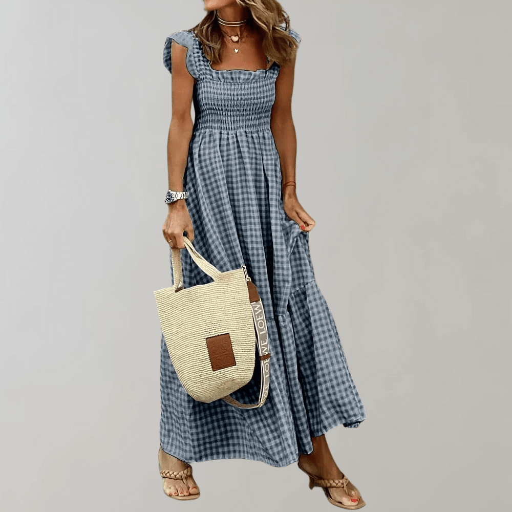 Vintage Check Summer Dress