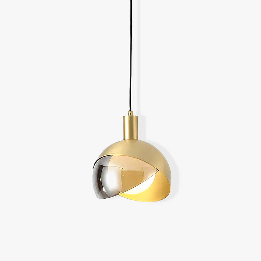Adjustable Metal Pendant Light with Glass Shade