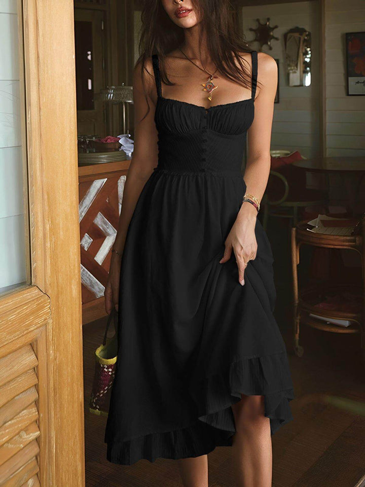 Ruffle Hem Midi Dress