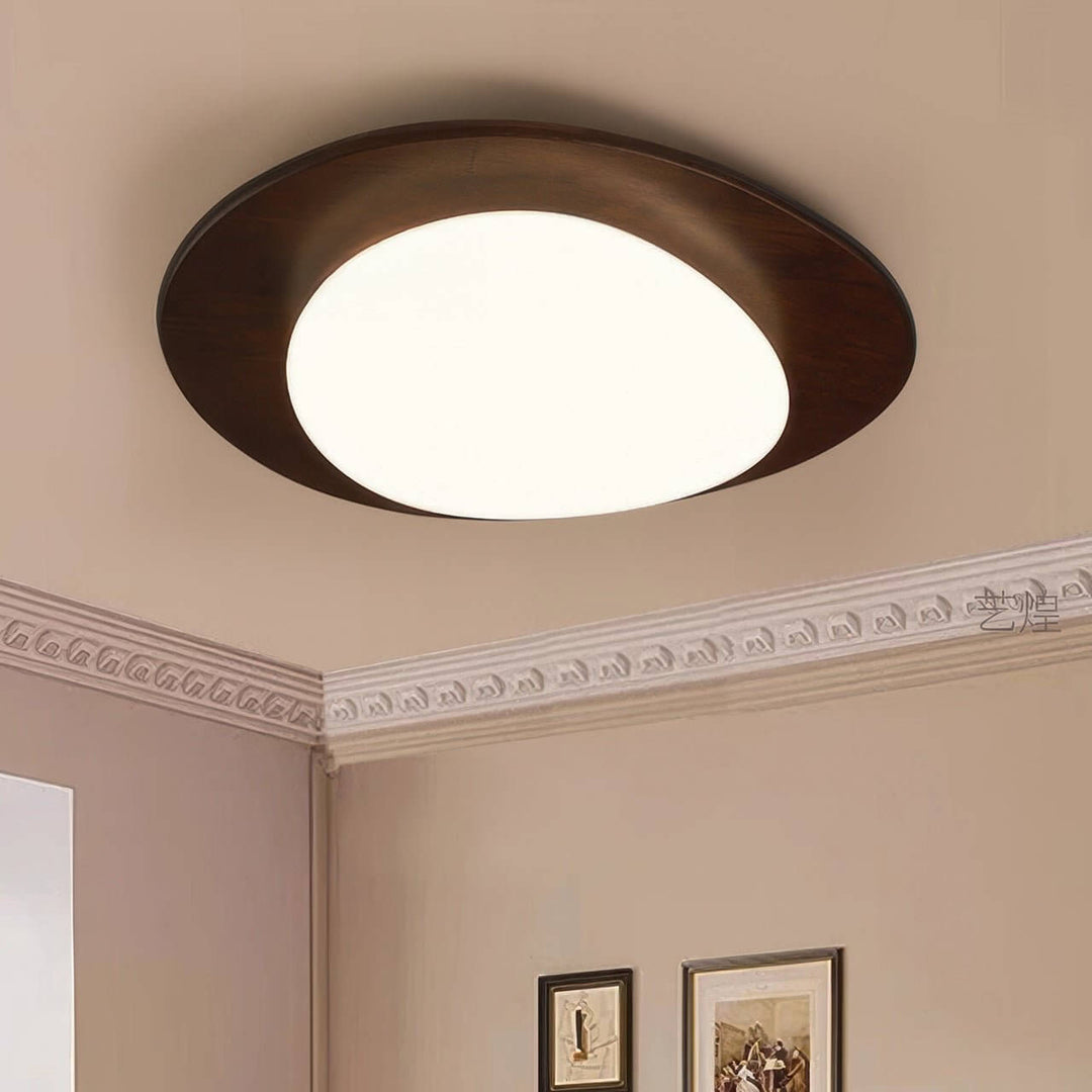 Modern Pebble Wood Grain LED Ceiling Light