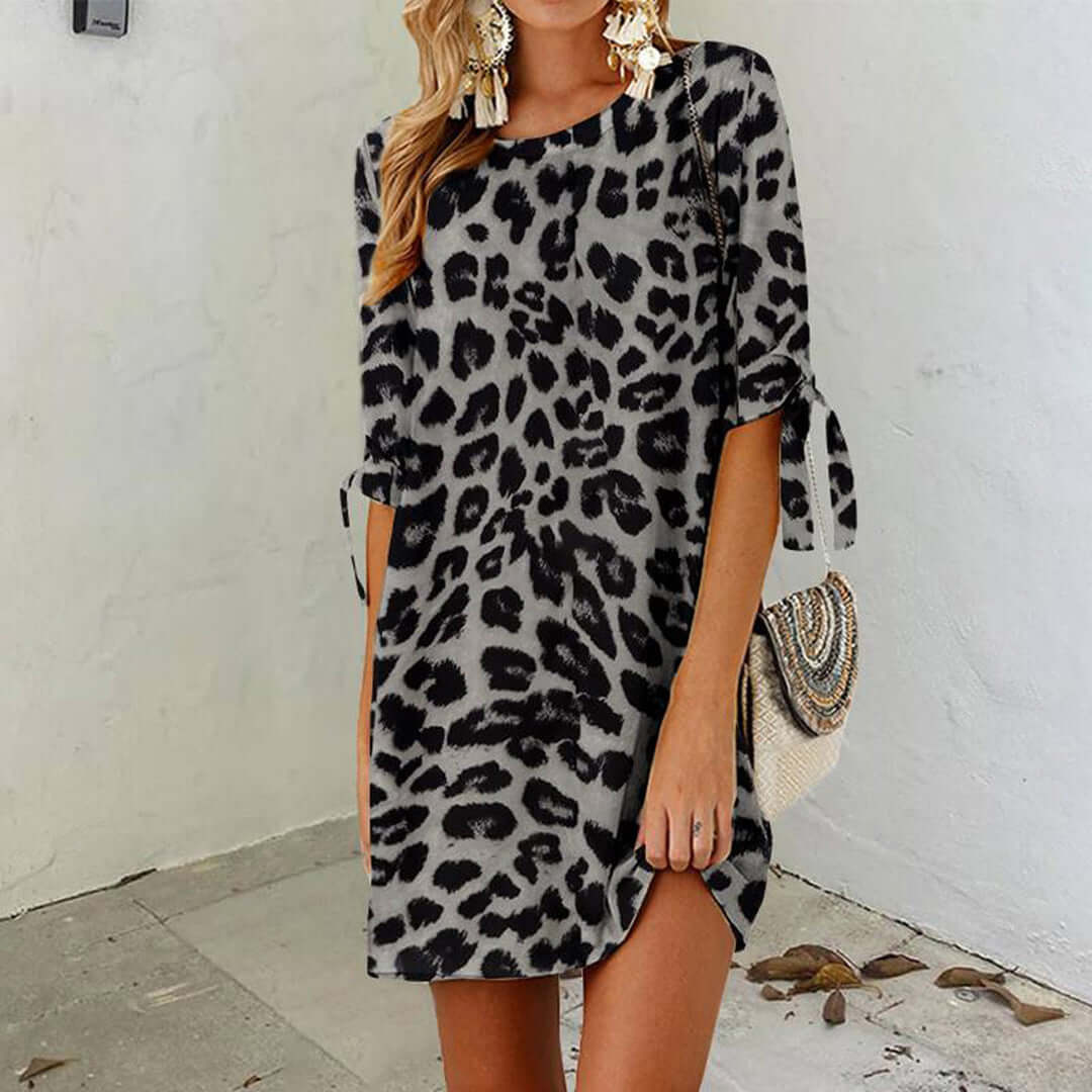 Leopard Print Mini Dress - Summer Dress