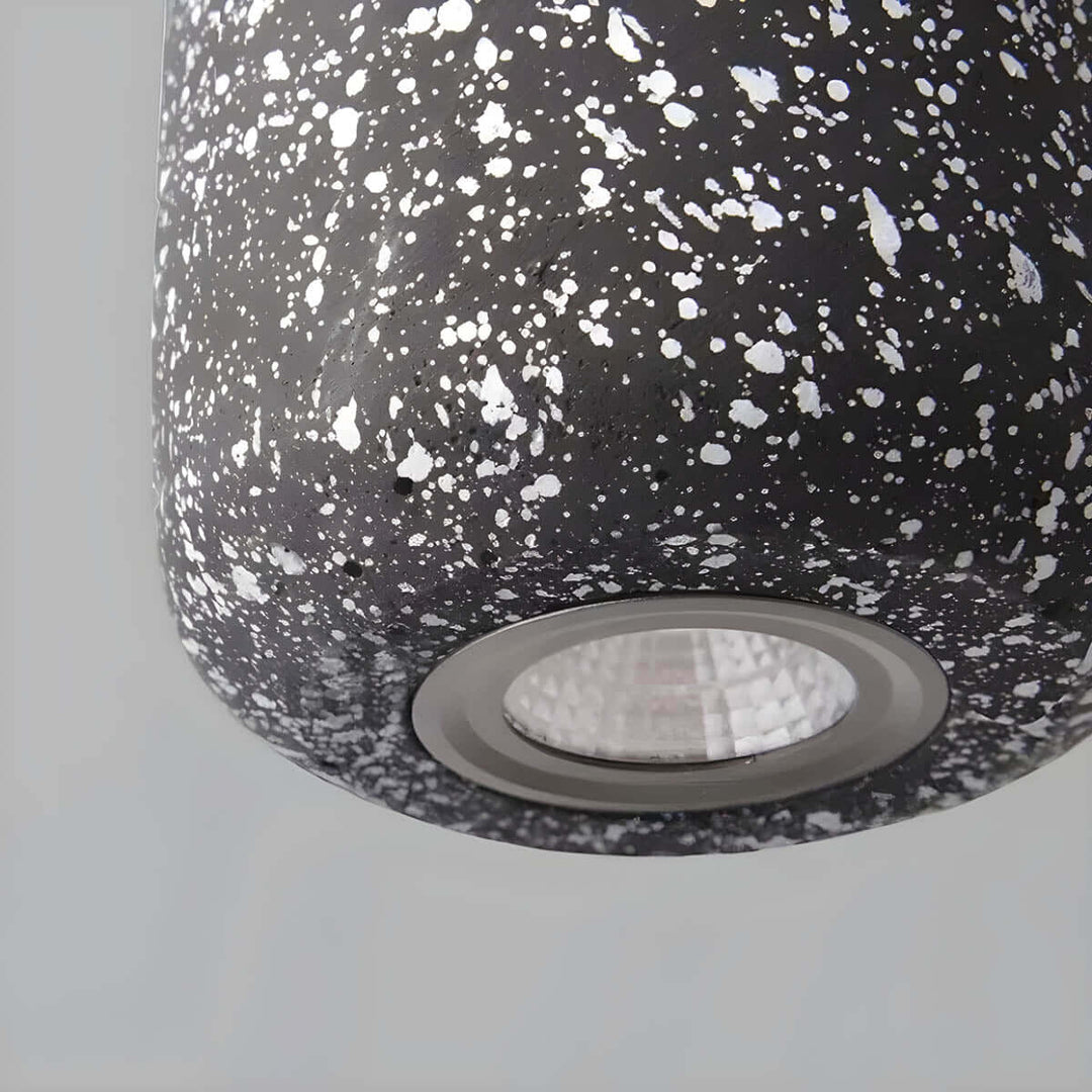 Modern Industrial Pendant Light Fixture, Cement, Glass, Dia 16cm