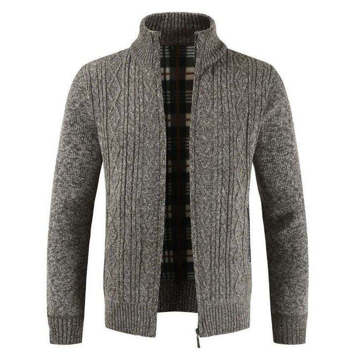 Men's Cable Knit Zip Cardigan