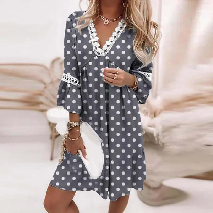 Elegant floral print V-neck dress