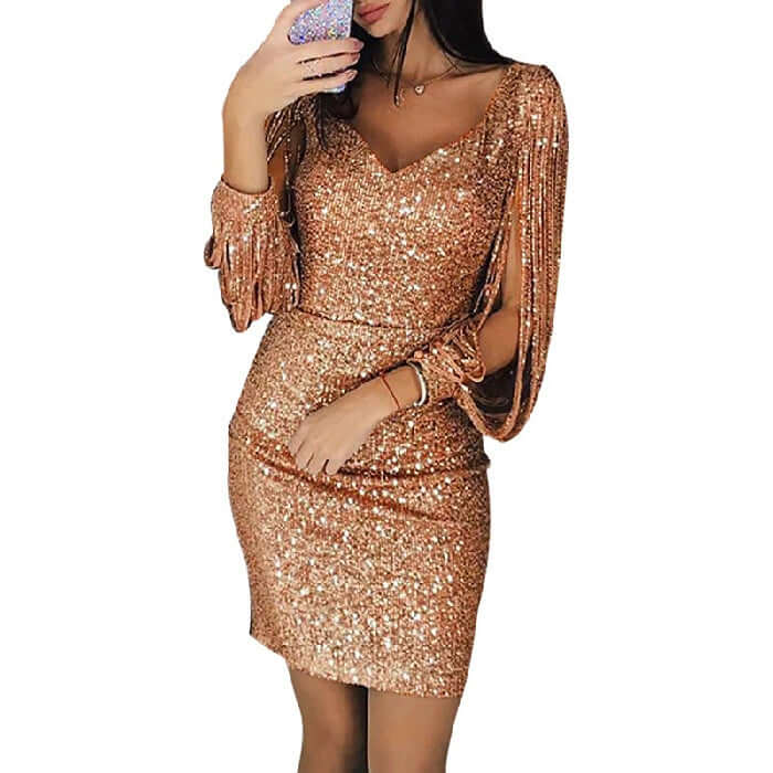 Sequin Midi Dress, Women's Evening Wear