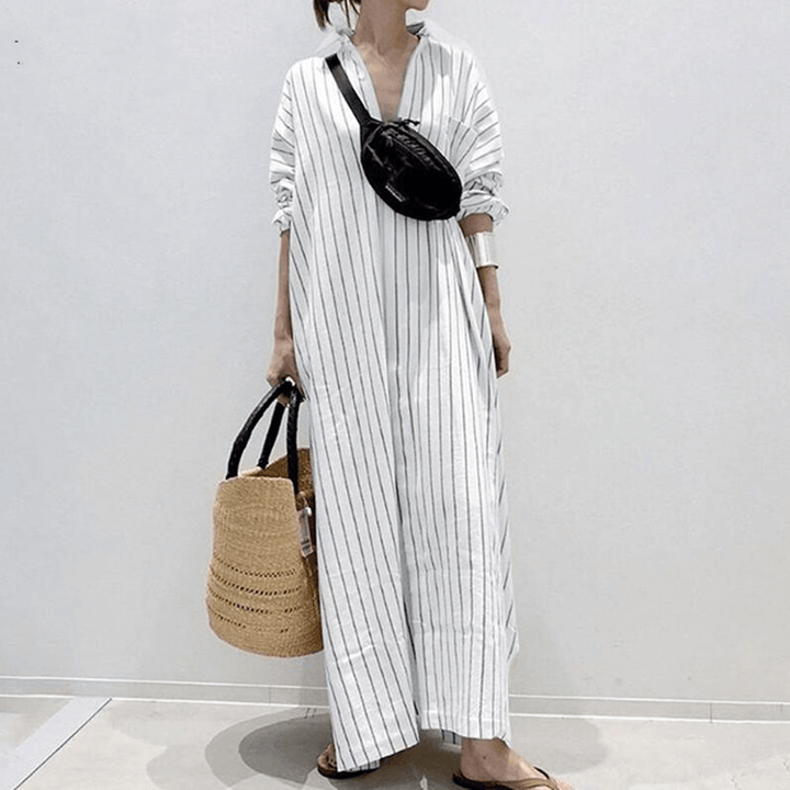 Striped Maxi and Flowing Summer Dress