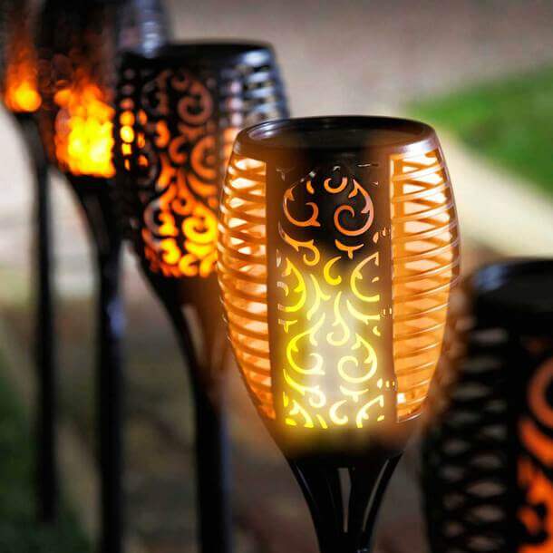 Solar Garden Torch Light - Flickering Flame Effect