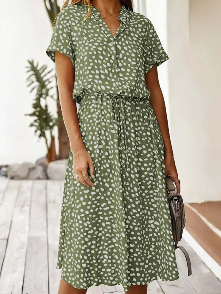 Vintage Midi Dress with Elbow Sleeves