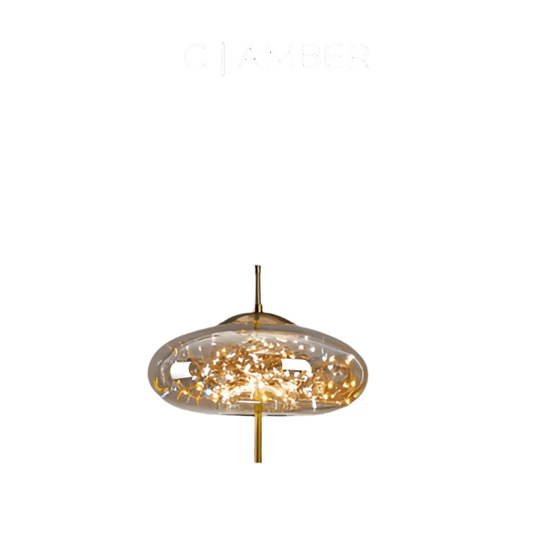 Brown Glass Pendant Light with Multiple Lights
