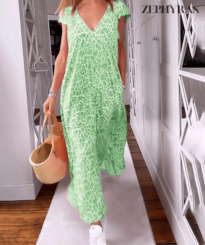 Summer V-Neck Printed Dress