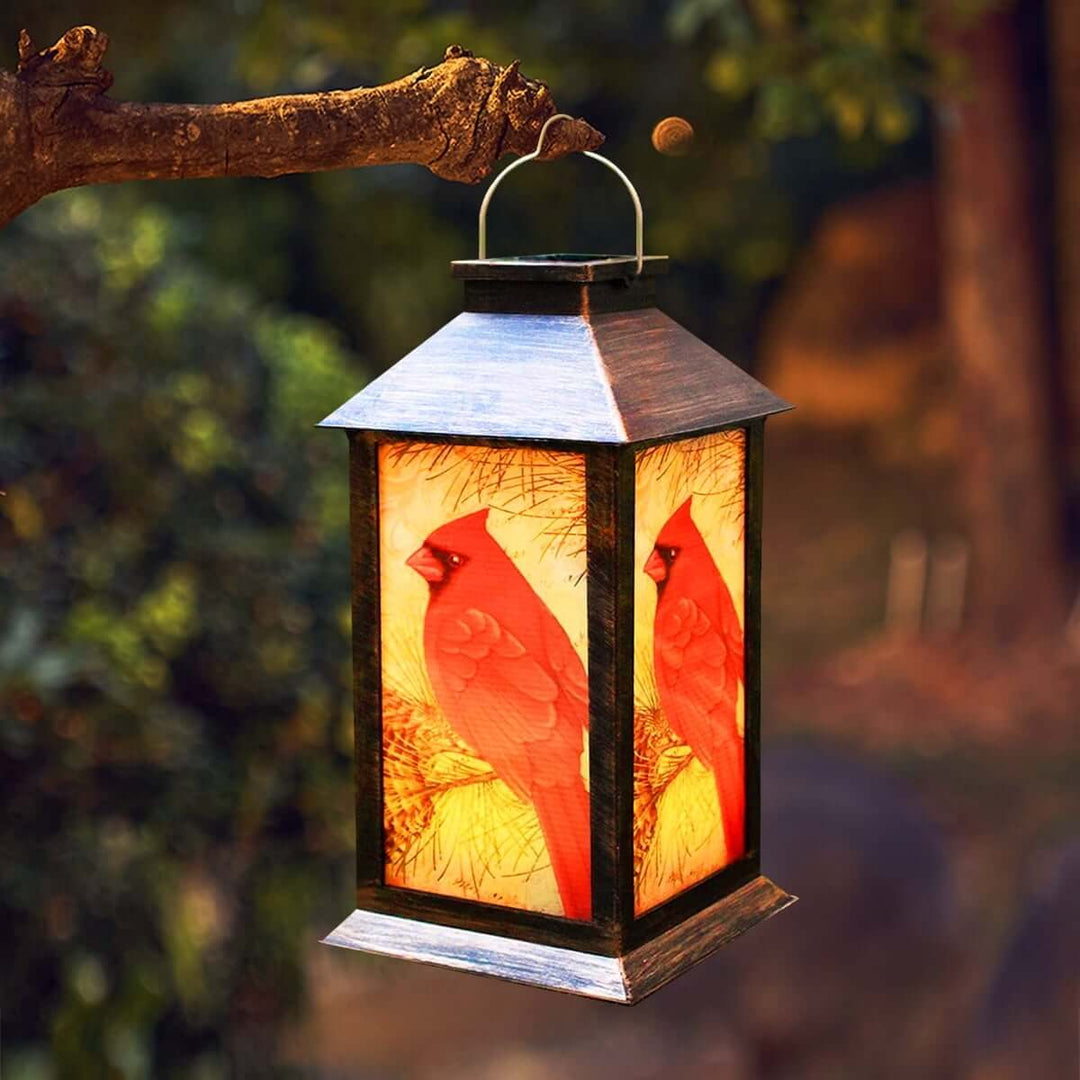 Solar Cardinal Lantern Outdoor Garden Light