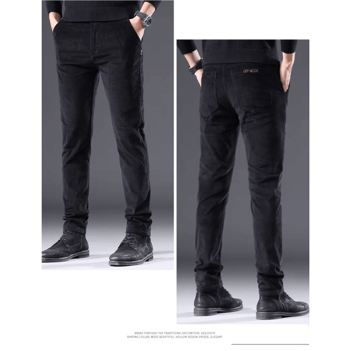 Men's Fleece-Lined Corduroy Winter Pants