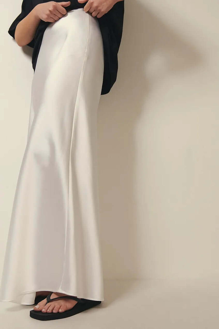 Satin Maxi Skirt - Flowing A-Line