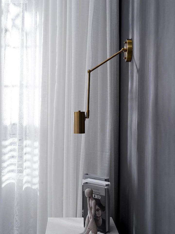 Adjustable Metal Swing Arm Wall Lamp with Integrated LED