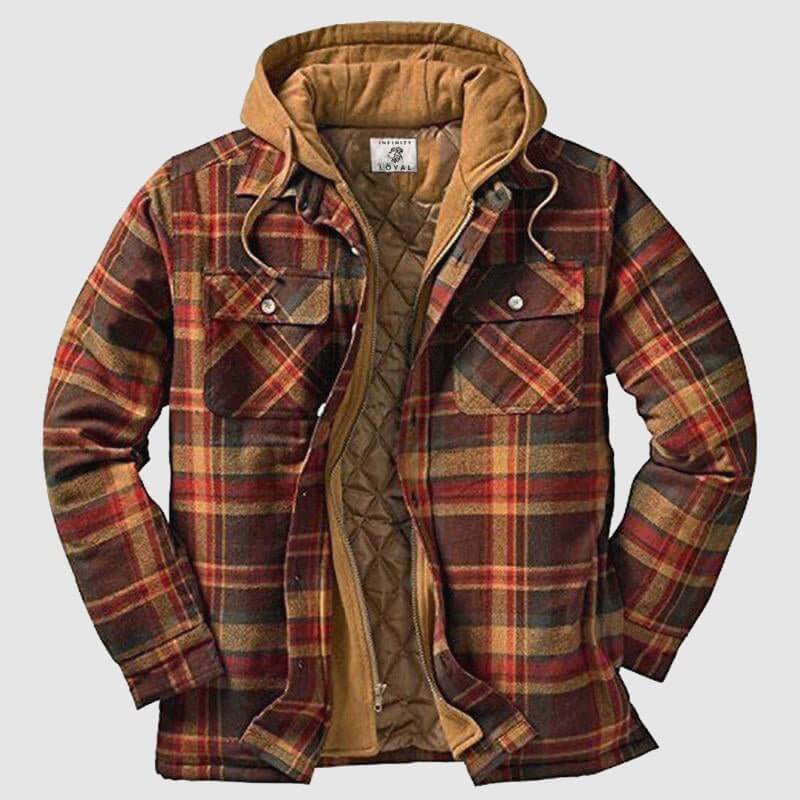 Men's Casual Checkered Jacket - Spring & Fall Regular Fit