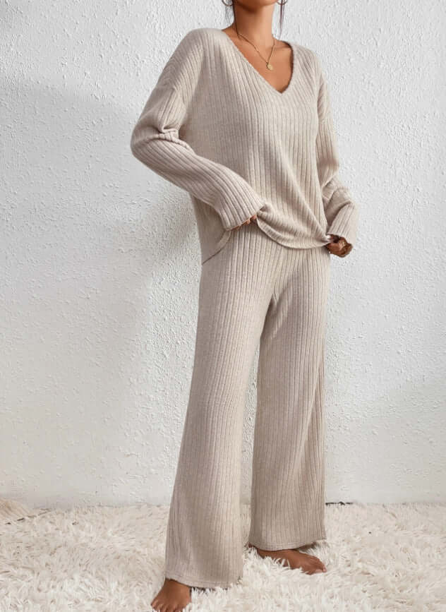 Women's 2-Piece Ribbed Lounge Set