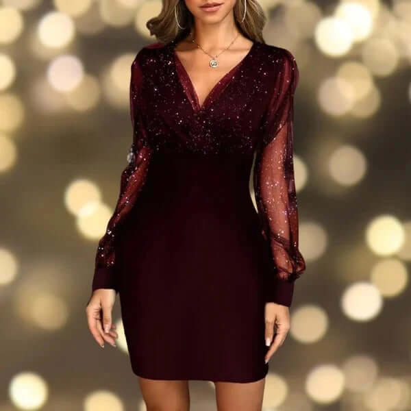 Elegant Party Dress with Sparkling Sequins