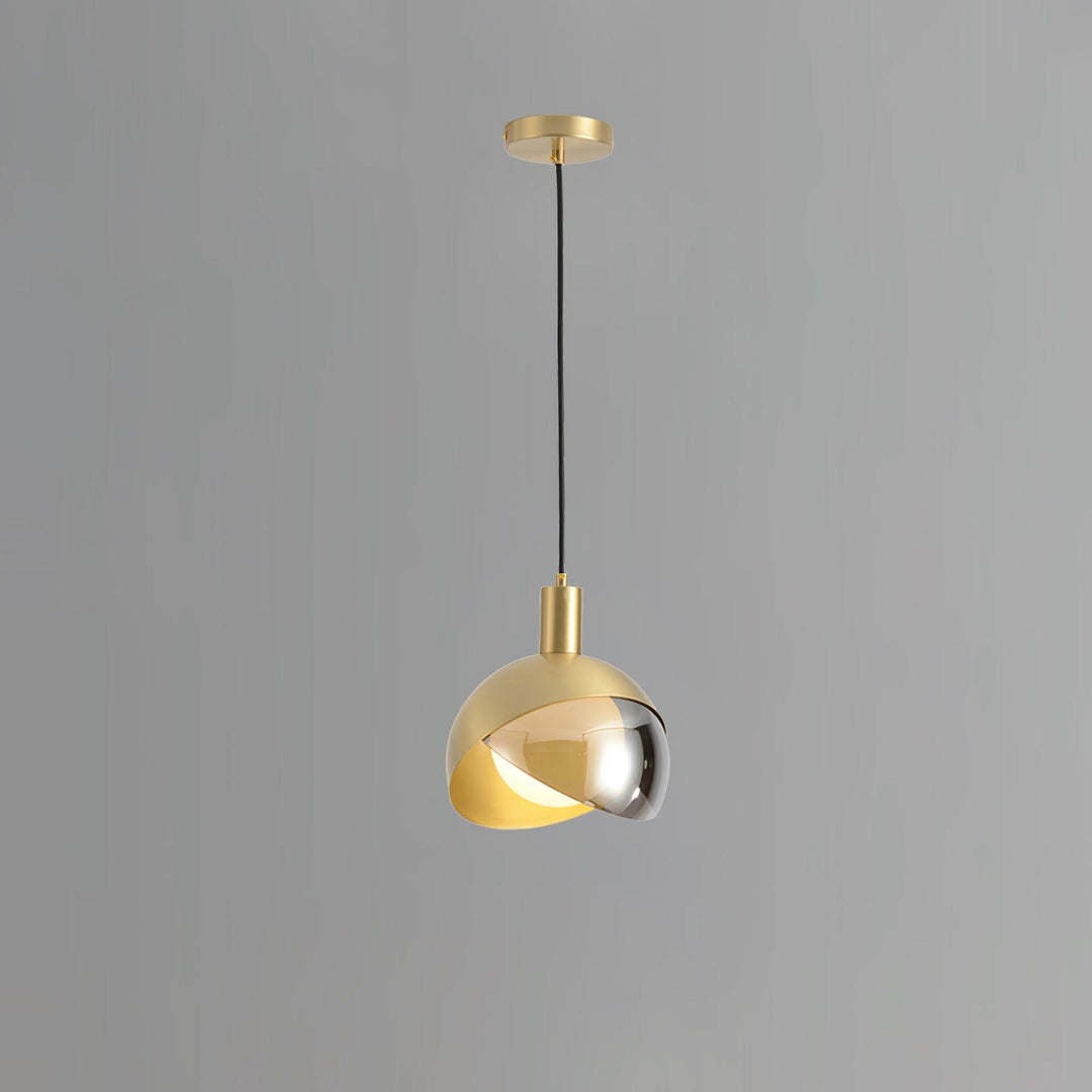 Adjustable Metal Pendant Light with Glass Shade