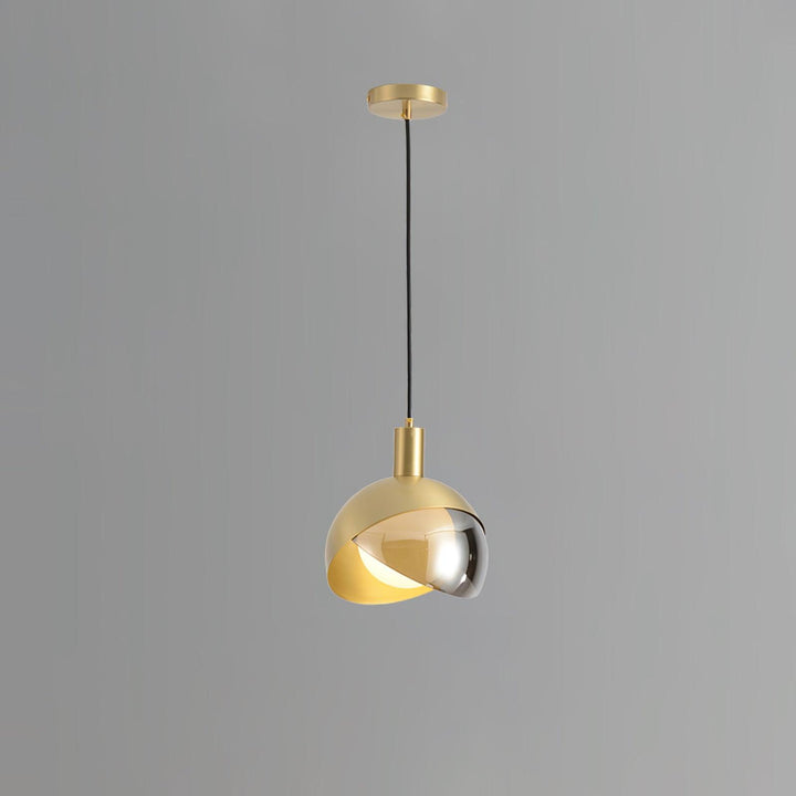 Adjustable Metal Pendant Light with Glass Shade
