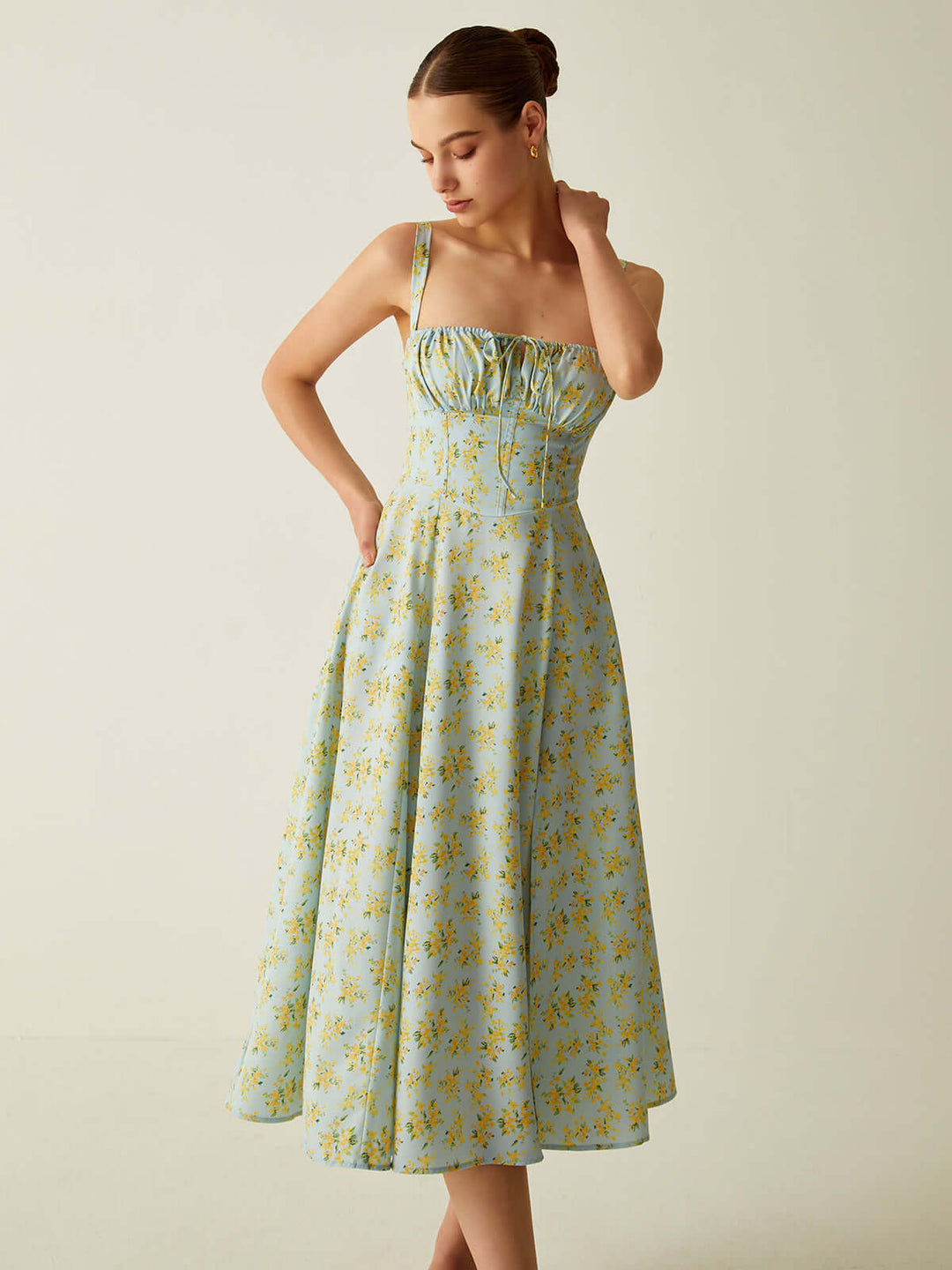 Floral Split Detail Midi Dress