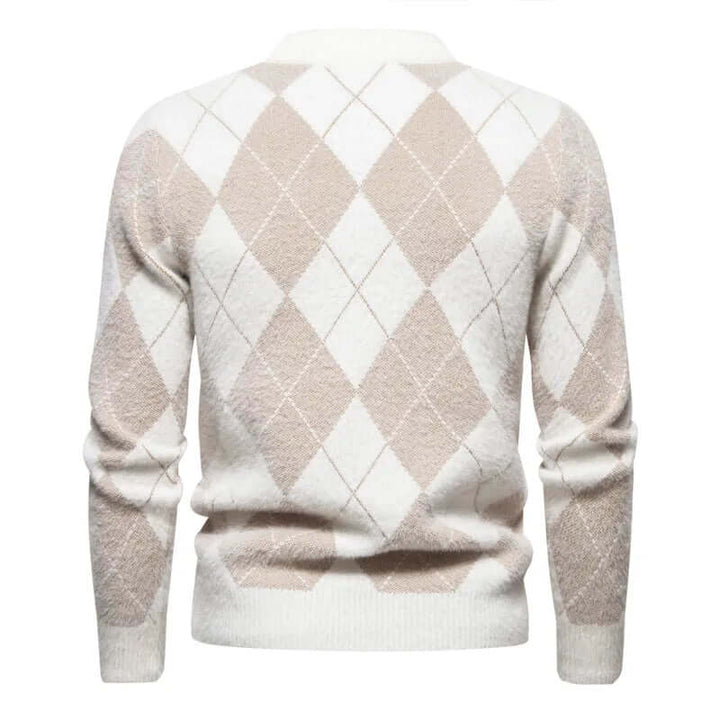 Men's Knitted Argyle Sweater