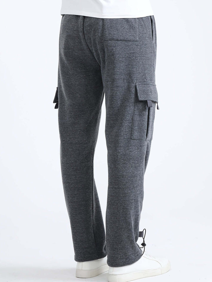 Men's Fleece Cargo Joggers with Multiple Pockets
