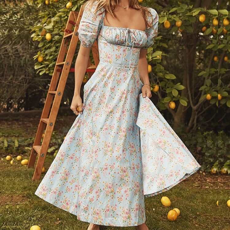Summer Midi Dress - Elegant Floral Print