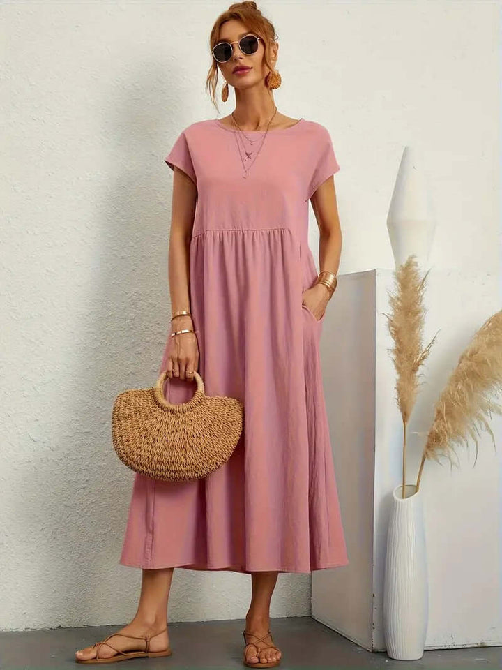 Summer Sleeveless Dress with Handbag