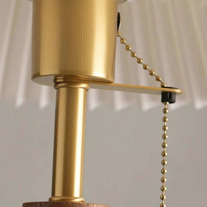 Pleated Wood Table Lamp