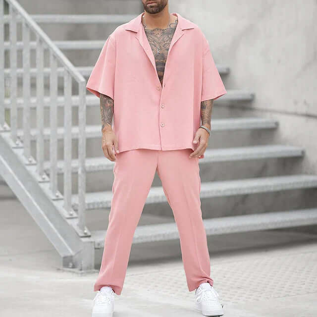 Men's Loose Fit Shirt and Pants Set