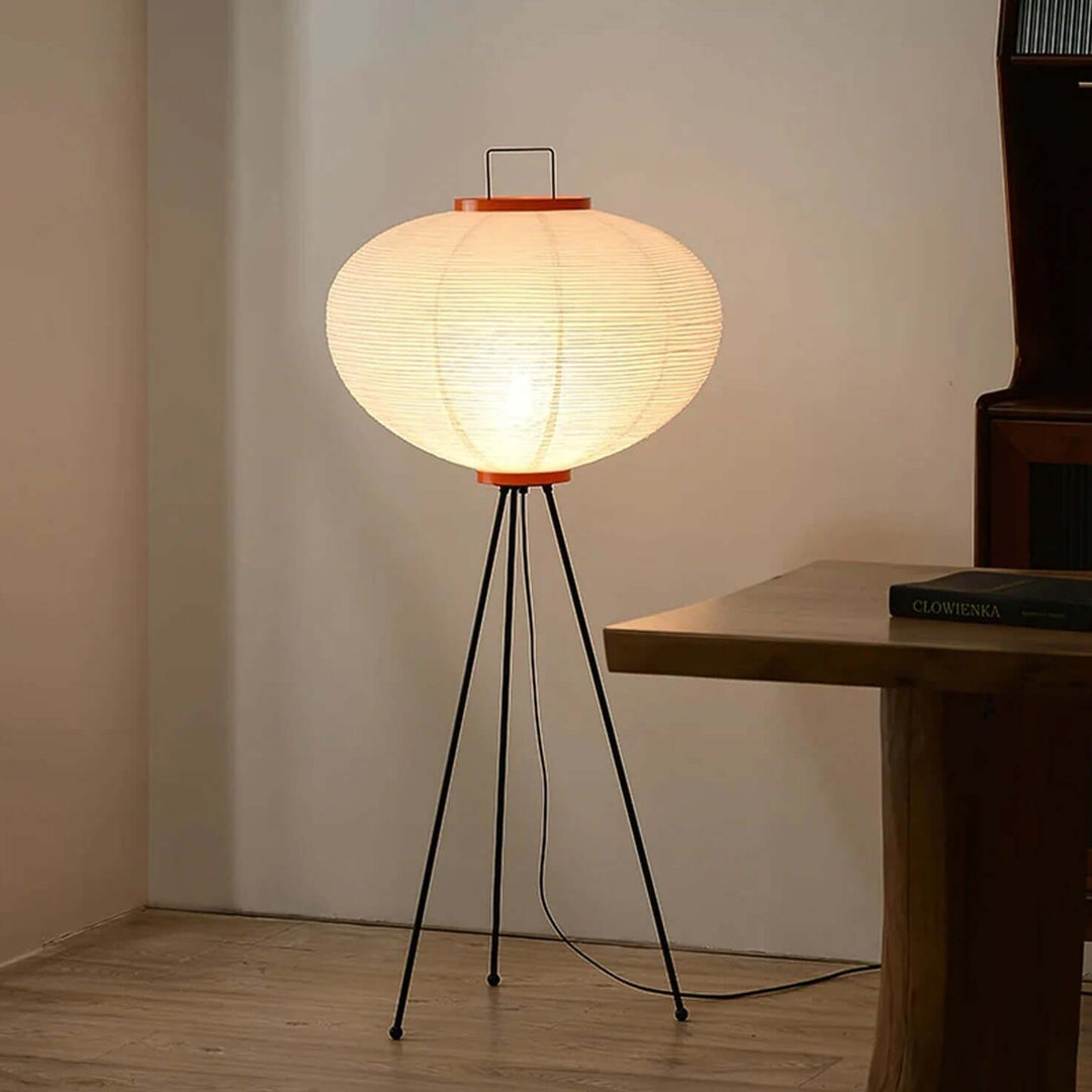 Elegant Paper Floor Lamp with Diffused Lighting