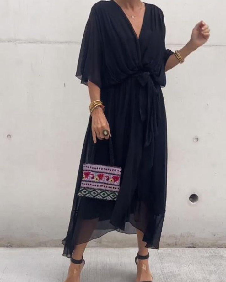 Flowy Crossed Midi Dress