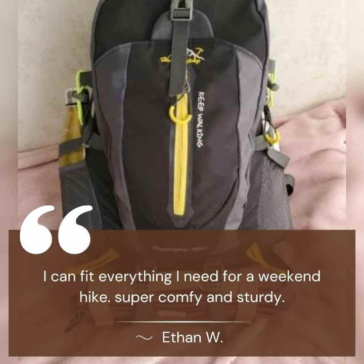 "40L waterproof hiking backpack with multiple compartments, adjustable straps, and durable design for outdoor adventures."