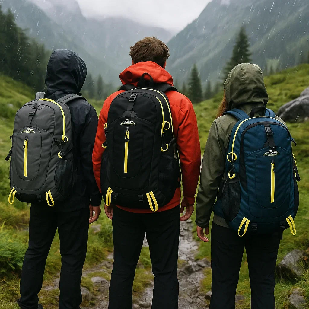 "40L waterproof hiking backpack with multiple compartments, adjustable straps, and durable design for outdoor adventures."