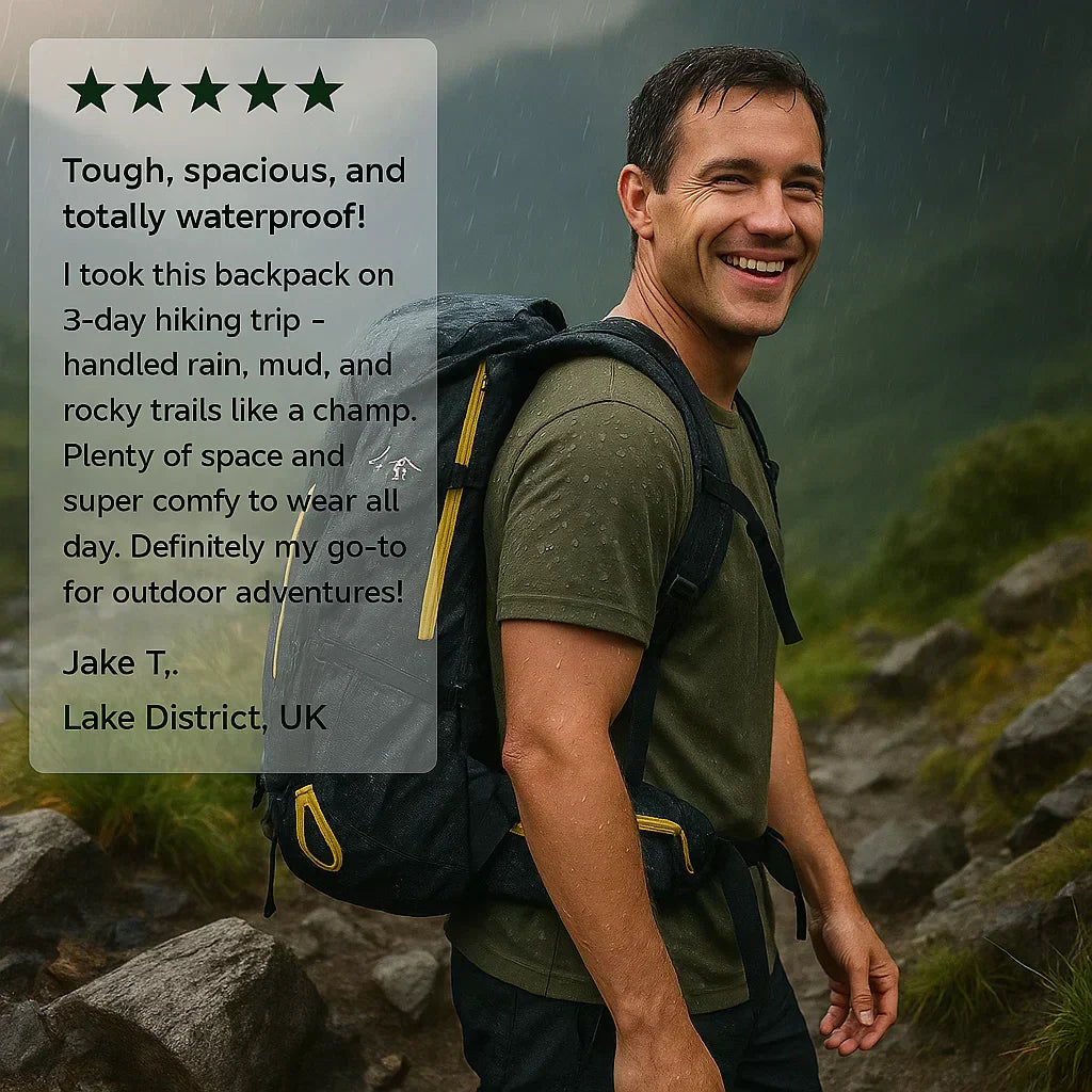 "40L waterproof hiking backpack with multiple compartments, adjustable straps, and durable design for outdoor adventures."
