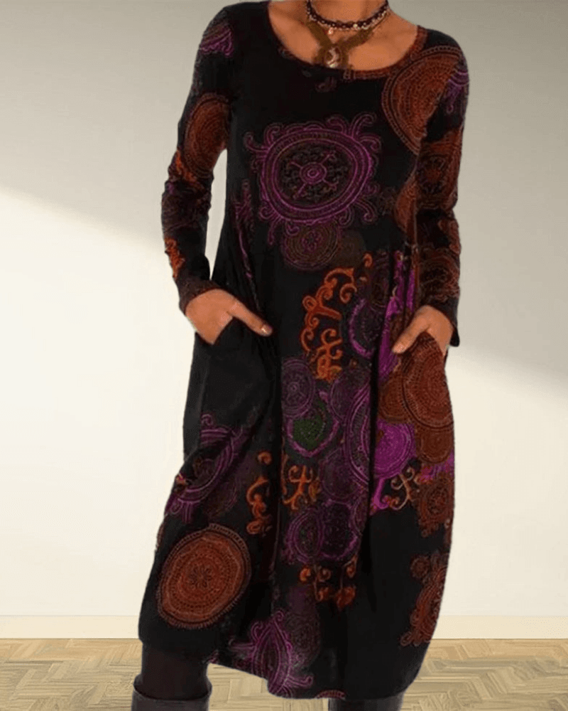 Bohemian Winter Midi Dress