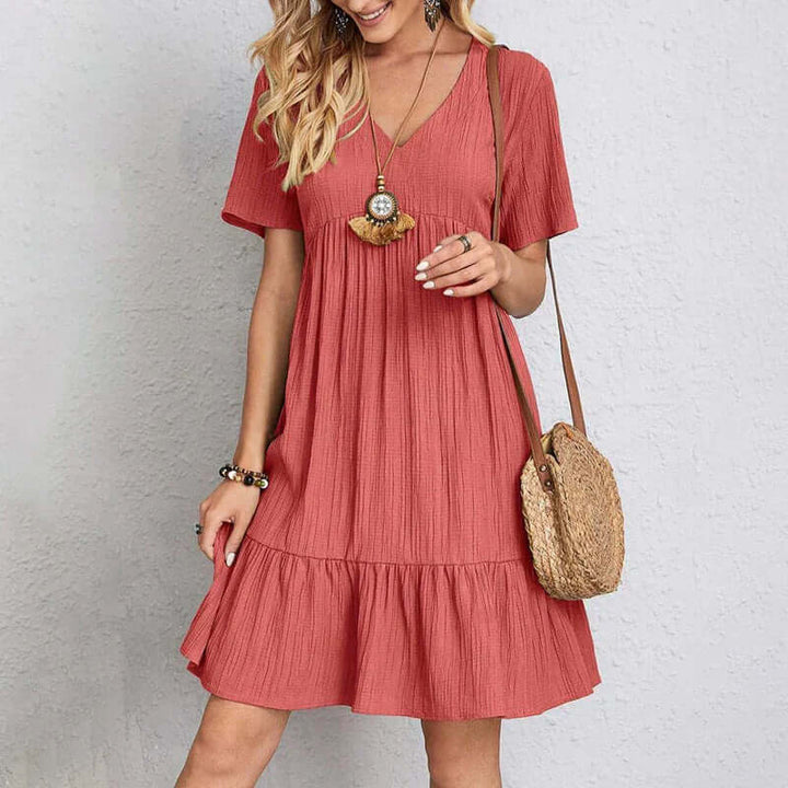 Bohemian V-Neck Mini Dress