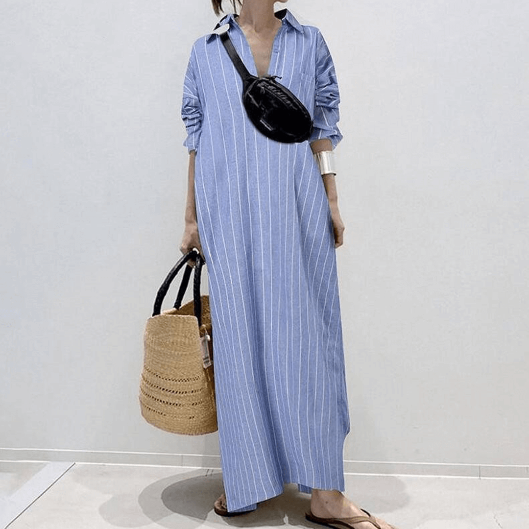 Striped Maxi and Flowing Summer Dress
