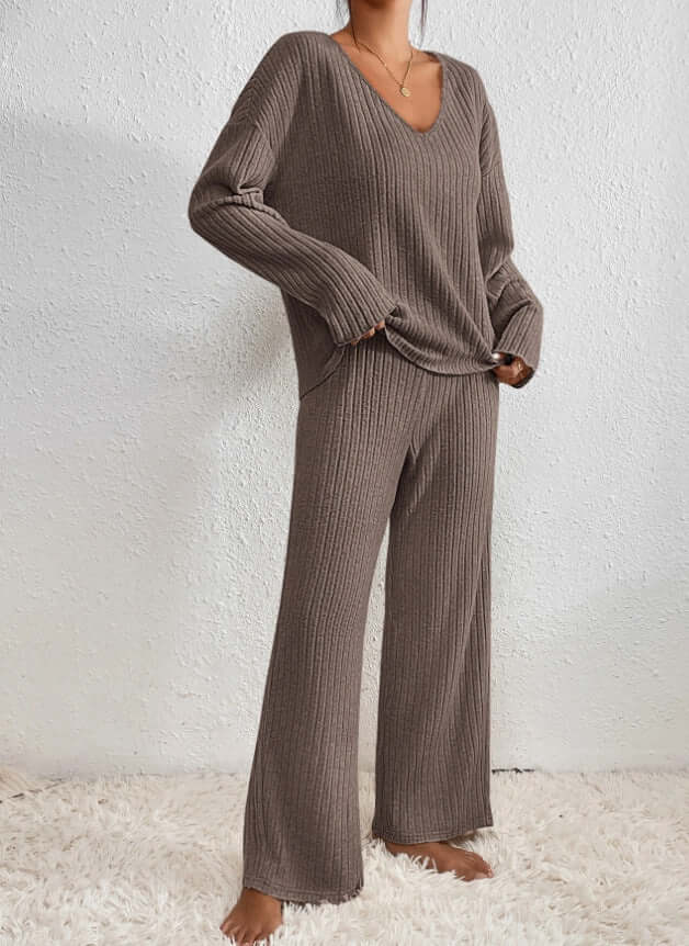 Women's 2-Piece Ribbed Lounge Set