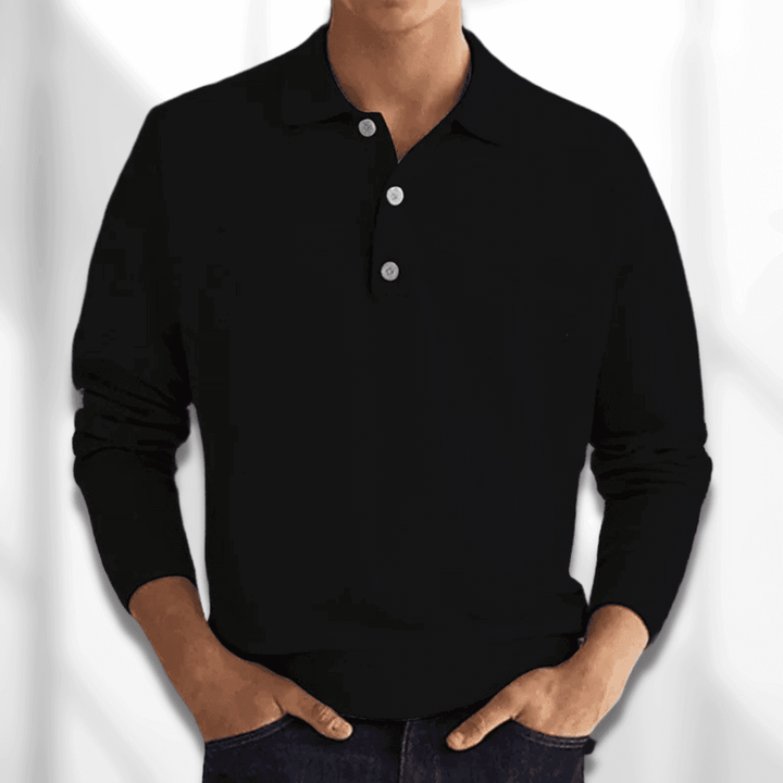 Men's Knitted Polo Sweater