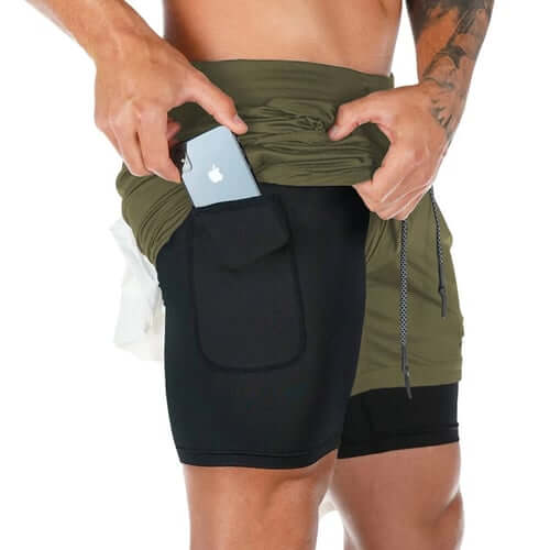 Men's Double-Layer Fitness Shorts