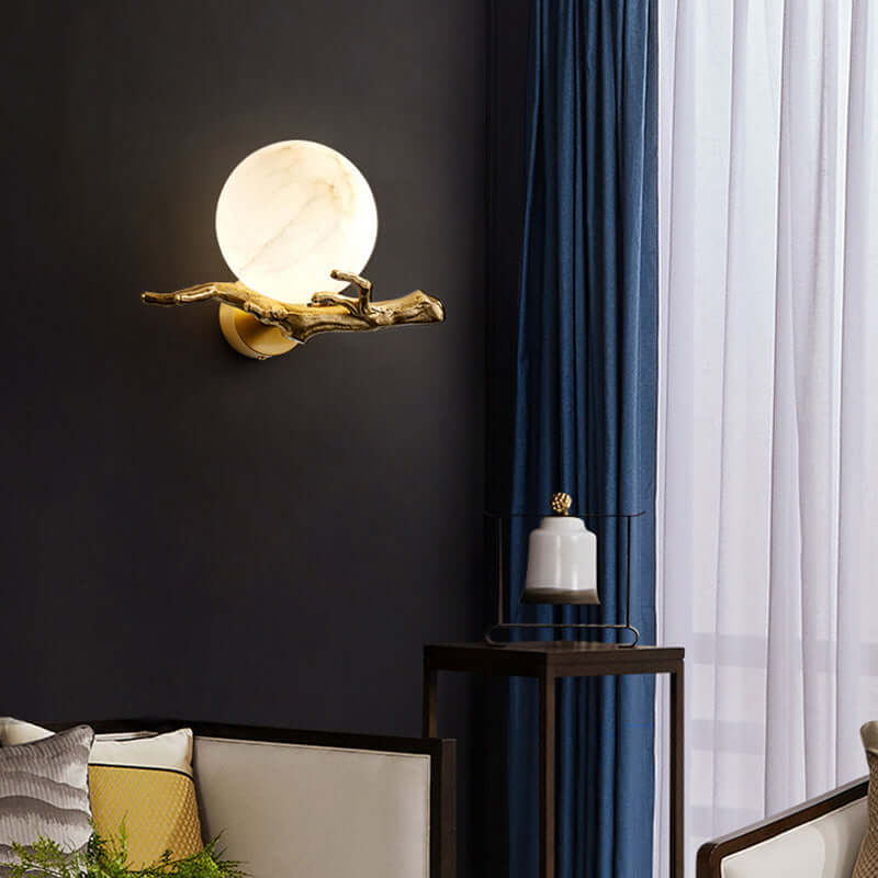 Marble & Copper Wall Lamp