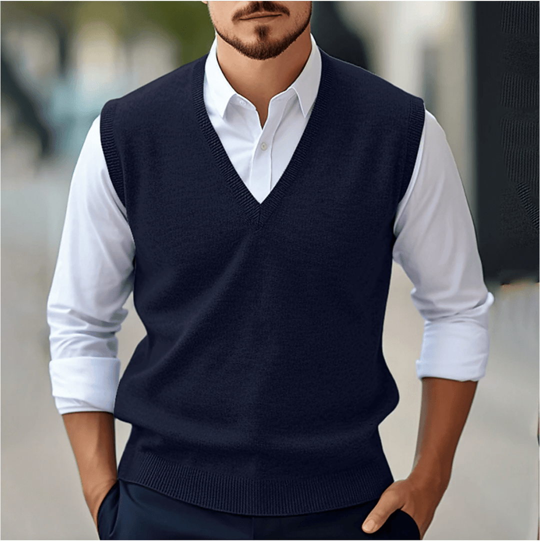 Sleeveless V-Neck Sweater