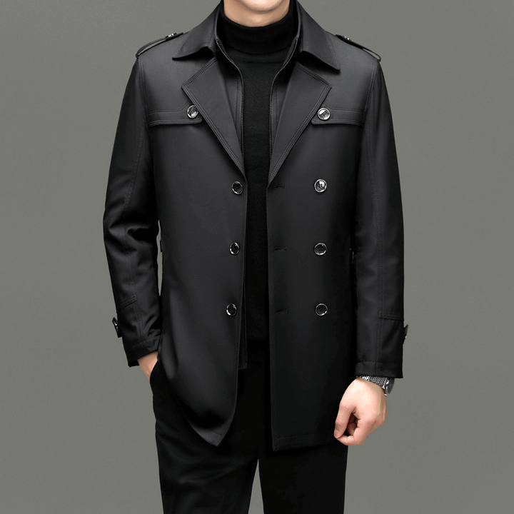 Men's Double-Breasted Trench Coat